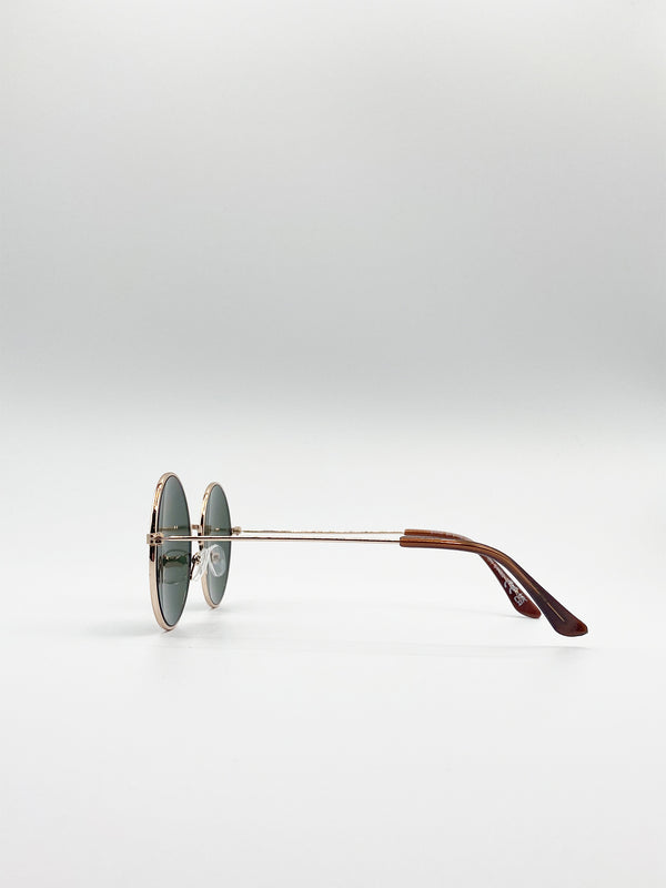 Svnx Classic Metal Frame Round Sunglasses