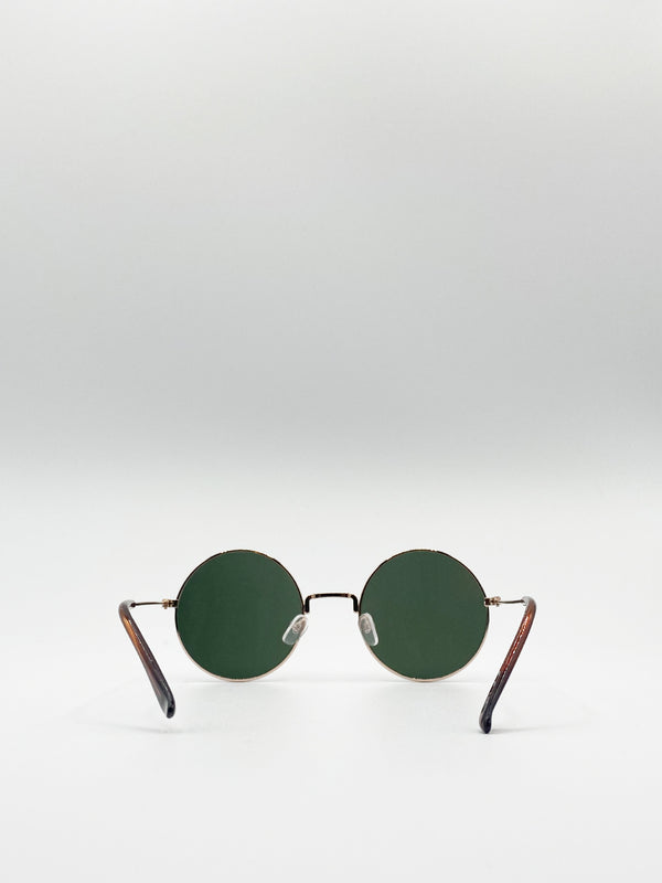 Svnx Classic Metal Frame Round Sunglasses