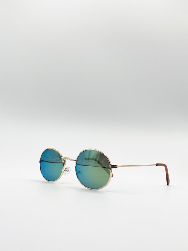 Svnx Classic Metal Frame Round Sunglasses