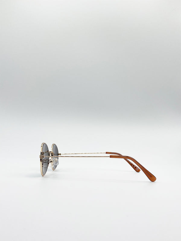 Svnx Classic Metal Frame Round Sunglasses