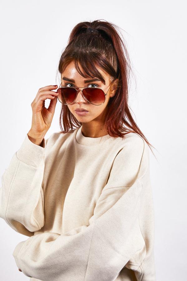 Svnx Classic Pilot Gold Aviator Sunglasses