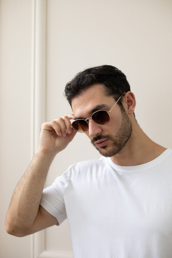 Svnx Classic Round Metal Frame Sunglasses