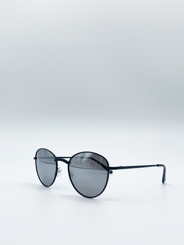 Svnx Classic Round Sunglasses With Mirror Lenses