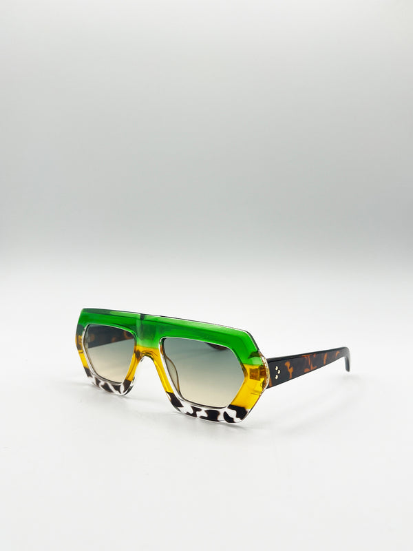 Svnx Cross-Border Flat Sunglasses In Multi Print
