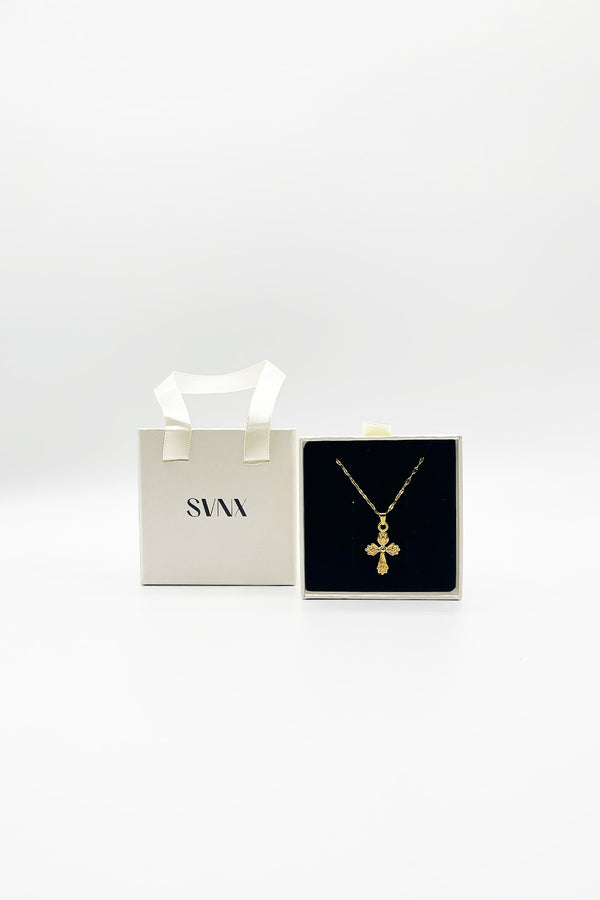 Svnx Cross Pendant Necklace With Gift Box