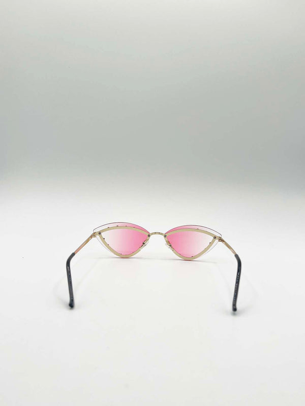 Svnx Diamante Cat-Eye Sunglasses In Pink