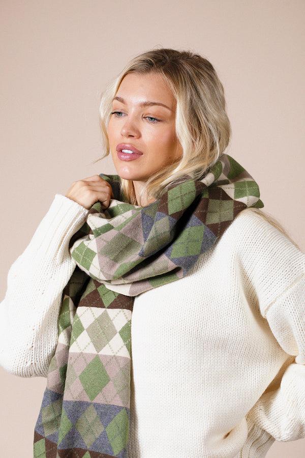 svnx Diamond Checked Scarf