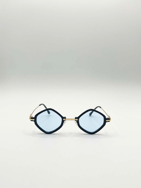 svnx Diamond Shape Sunglasses in Black Blue