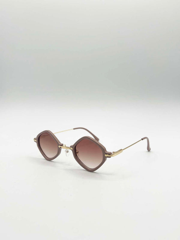Svnx Diamond Shape Sunglasses In Nude