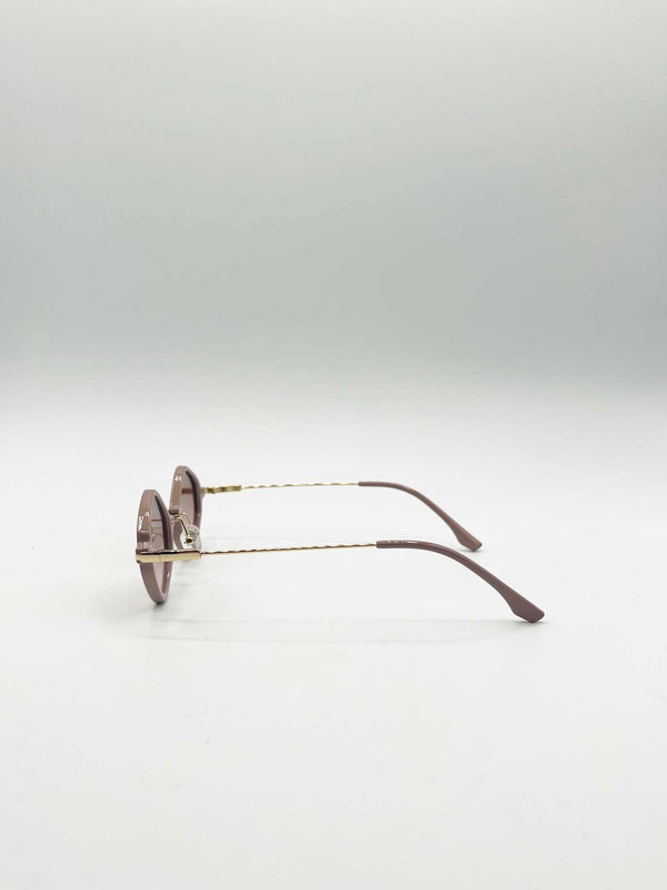 Svnx Diamond Shape Sunglasses In Nude