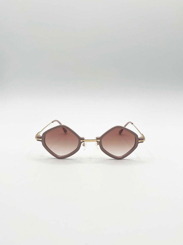 svnx Diamond Shape Sunglasses in Nude