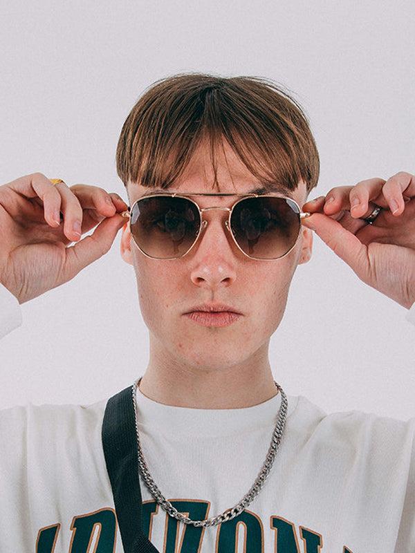 Svnx Double Bridge Metal Frame Sunglasses