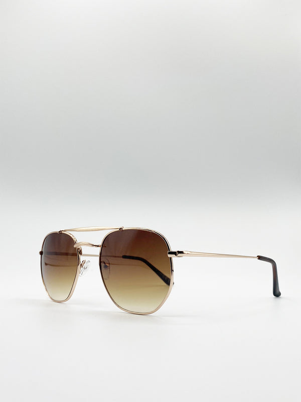 Svnx Double Bridge Metal Frame Sunglasses