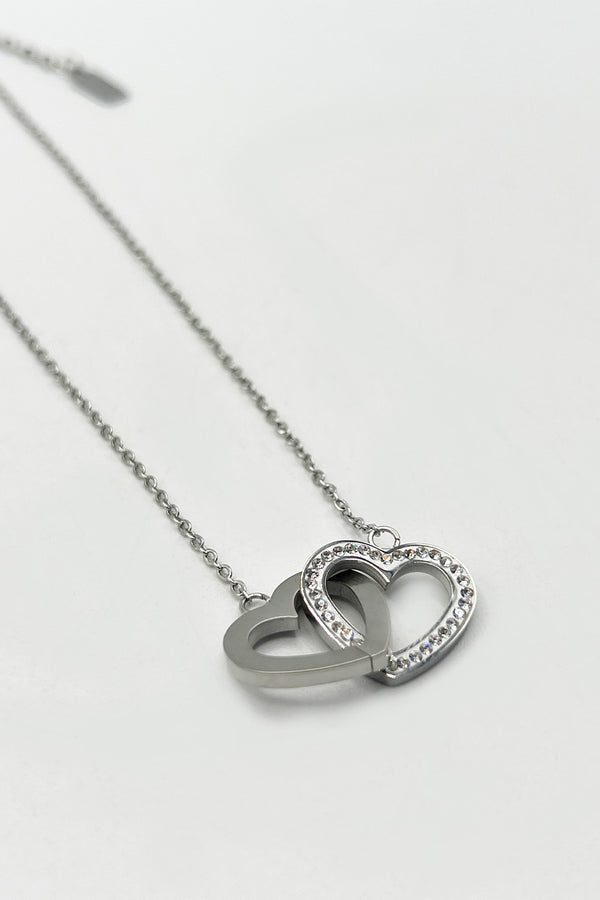 Svnx Double Heart Link Necklace With Gift Box