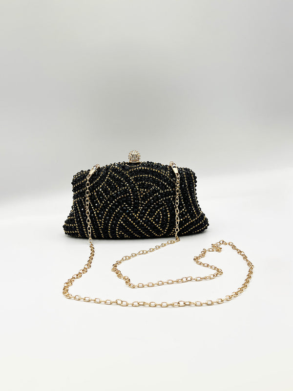 Svnx Embellished Clutch Bag In Black