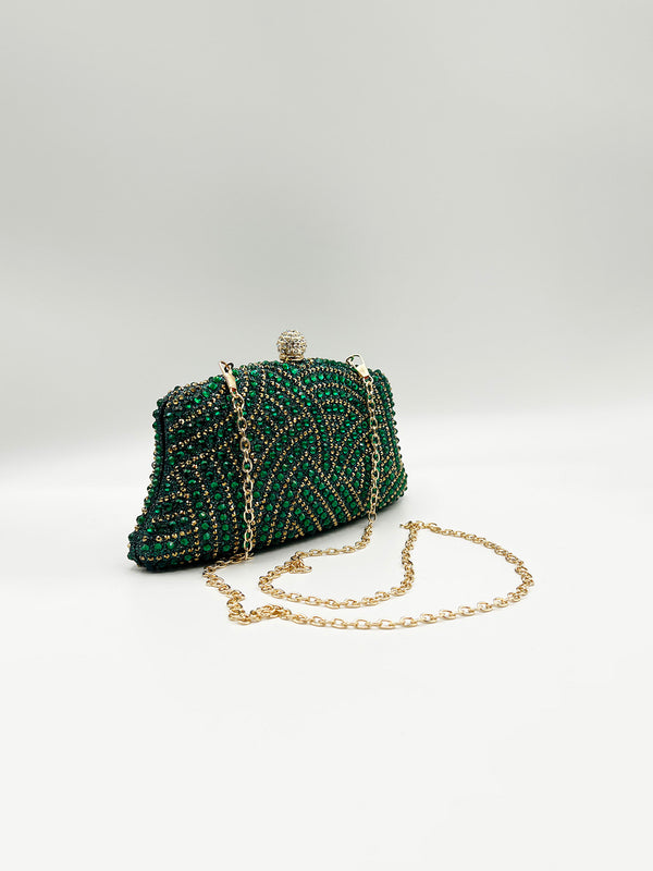 Svnx Embellished Clutch Bag In Green
