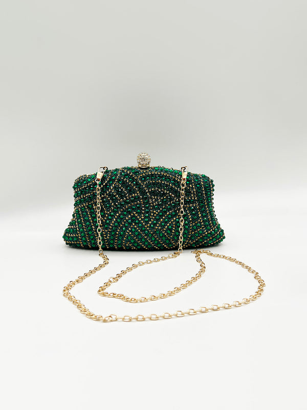Svnx Embellished Clutch Bag In Green
