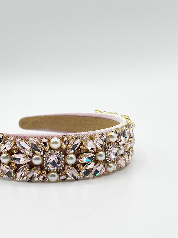 Svnx Embellished Crystal Headband In Pink