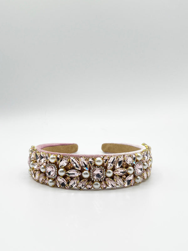 Svnx Embellished Crystal Headband In Pink