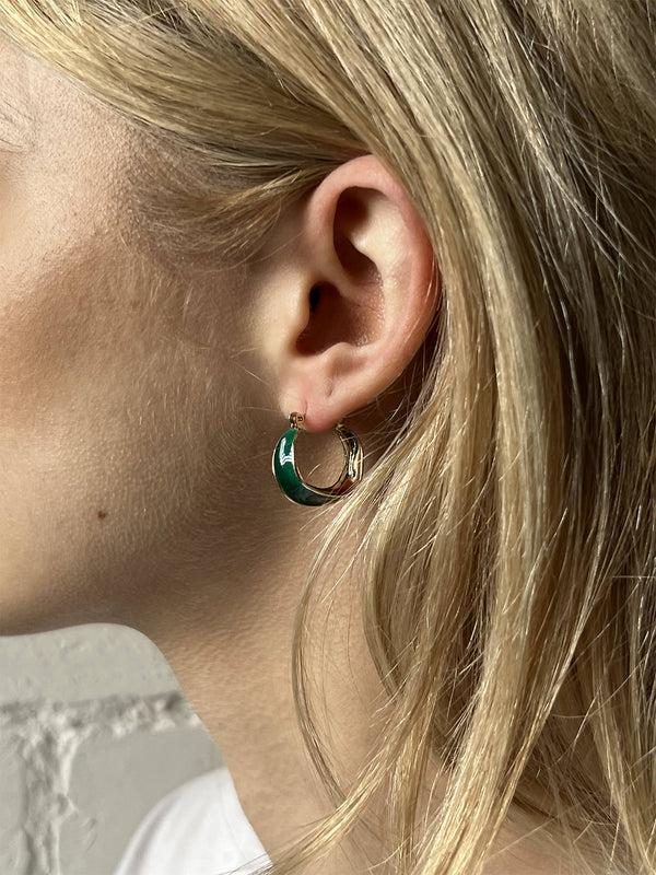Svnx Emerald Green Hoop Earrings