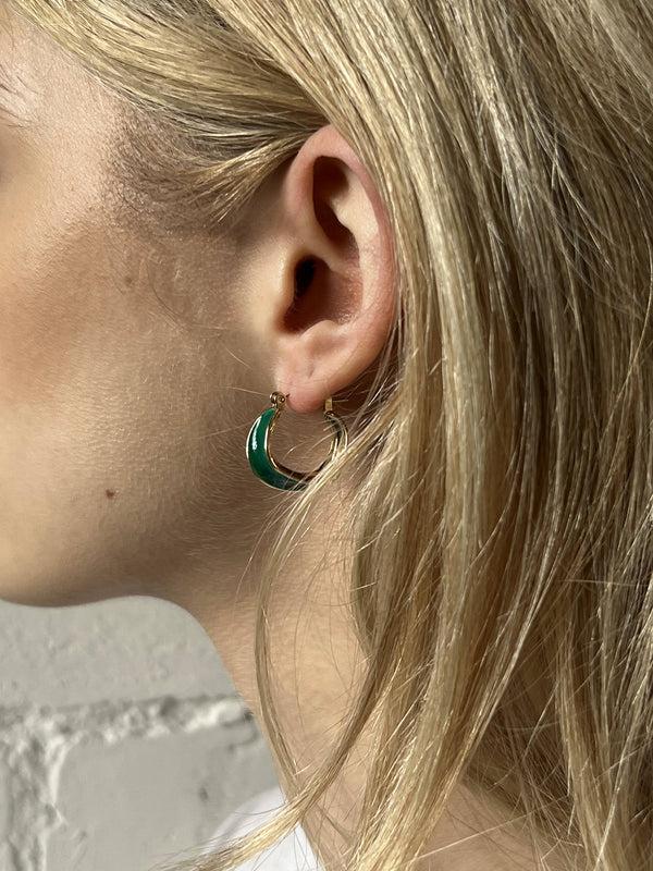 Svnx Emerald Green Hoop Earrings