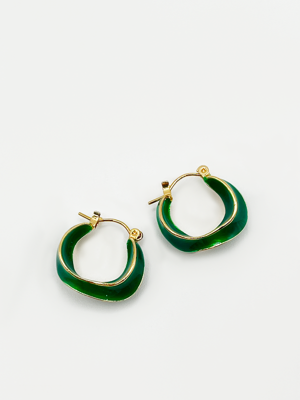 Svnx Emerald Green Hoop Earrings