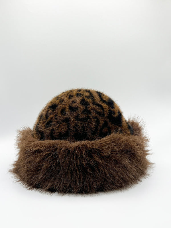 Svnx Faux Fur Hat In Leopard