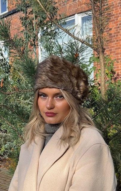 Svnx Faux Fur Headband In Brown