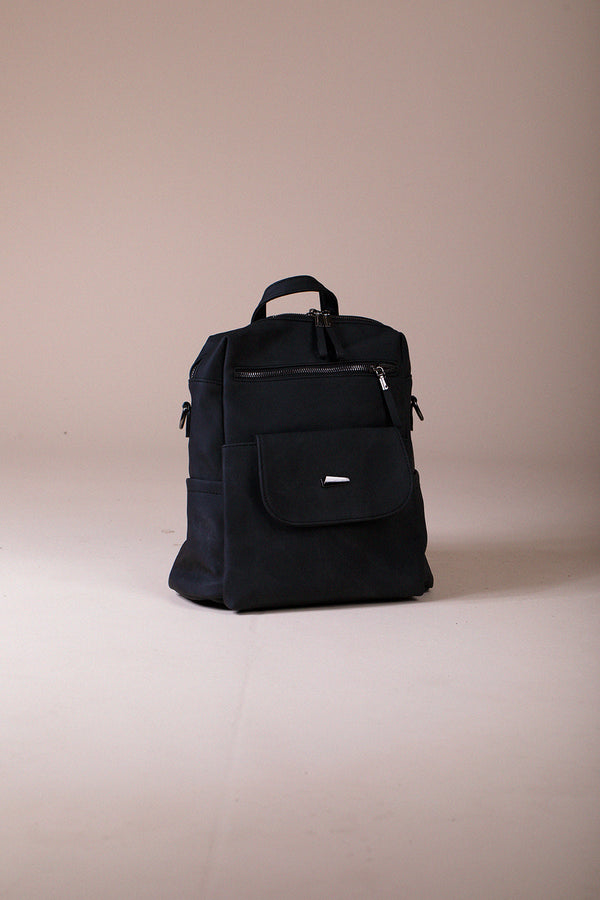 Svnx Faux Leather Backpack In Black