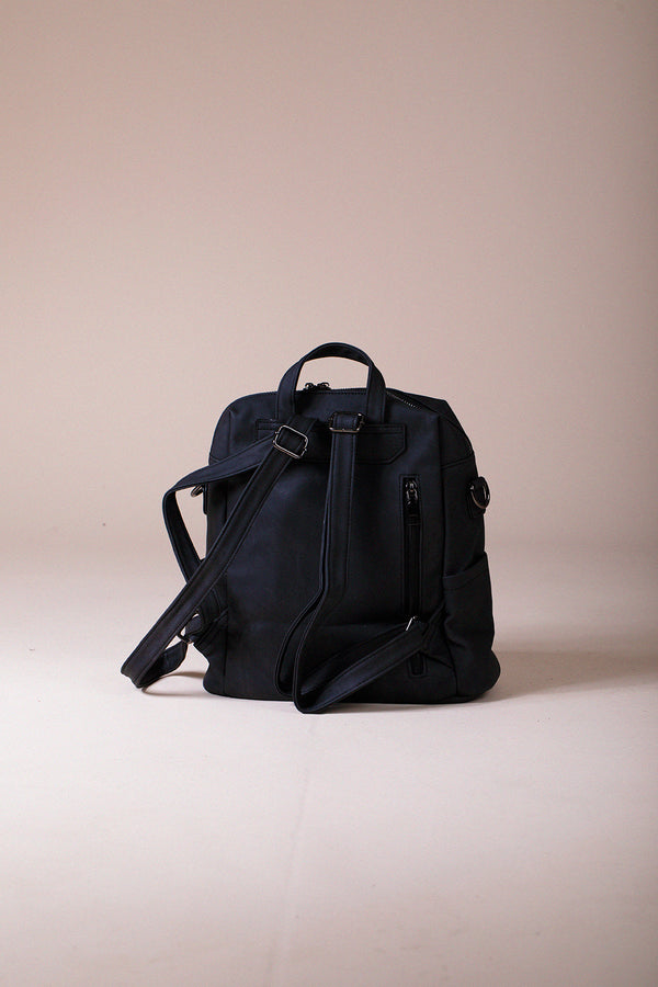 Svnx Faux Leather Backpack In Black
