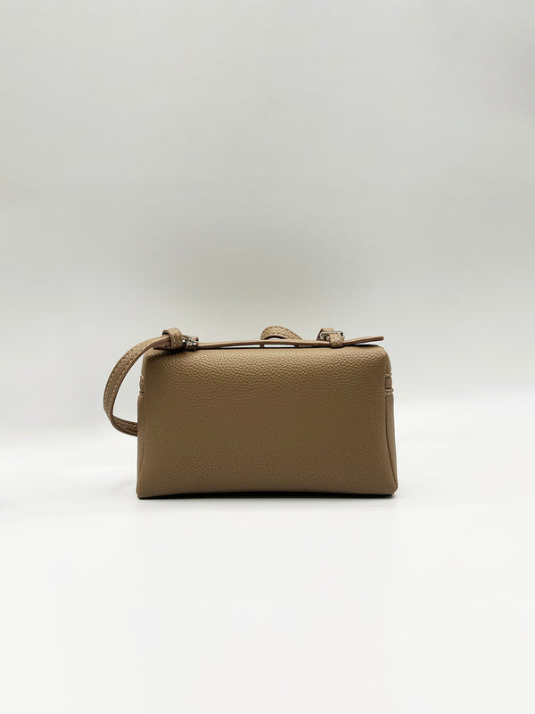 Svnx Faux Leather Crossbody Satchel In Beige