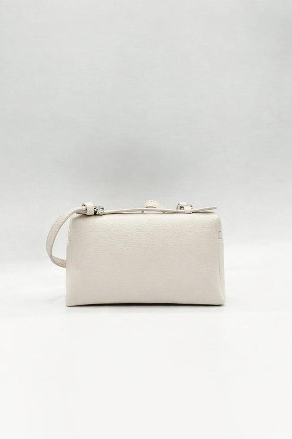 Svnx Faux Leather Crossbody Satchel In Off White