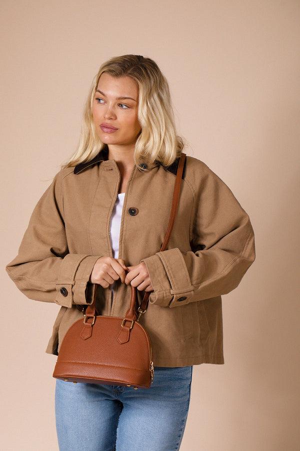 svnx Faux Leather Mini Crossbody Bag In Brown