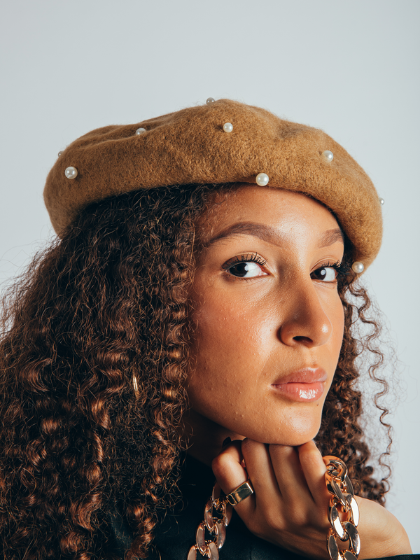 Svnx Faux Pearl Felt Beret