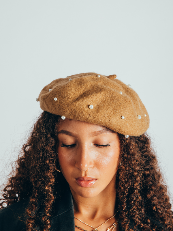 Svnx Faux Pearl Felt Beret