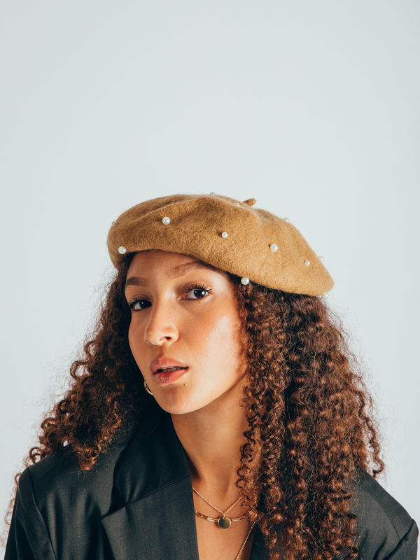 Svnx Faux Pearl Felt Beret