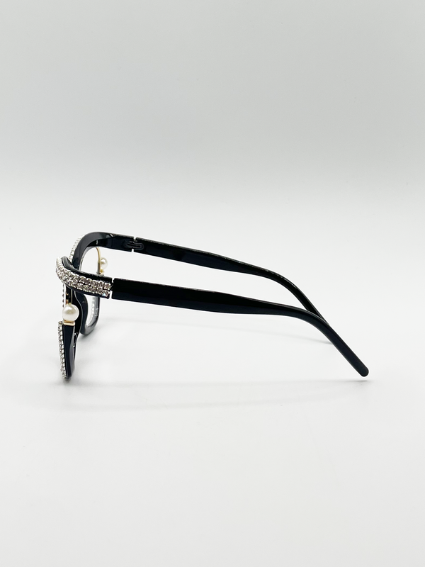 Svnx Festival Diamante With Pearls Cateye Glasses
