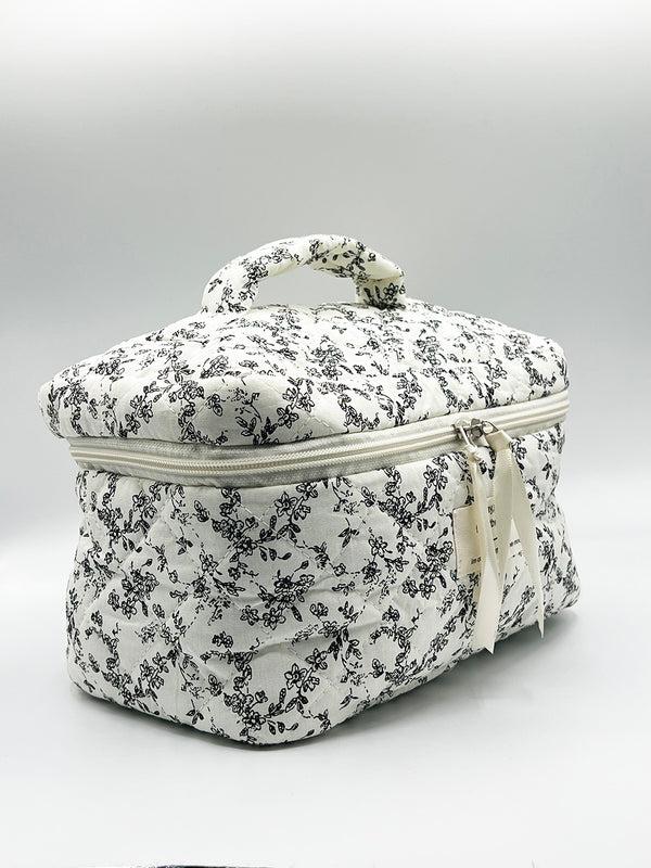 Svnx Floral Costmetic Tolietry Bag In Black White