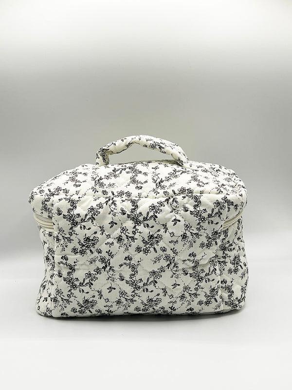Svnx Floral Costmetic Tolietry Bag In Black White