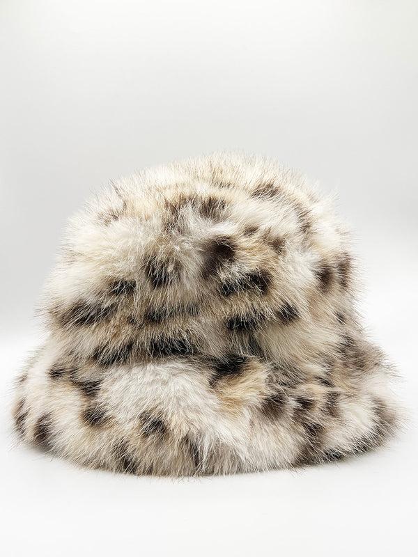 Svnx Fluffy Bucket Hat In Leopard