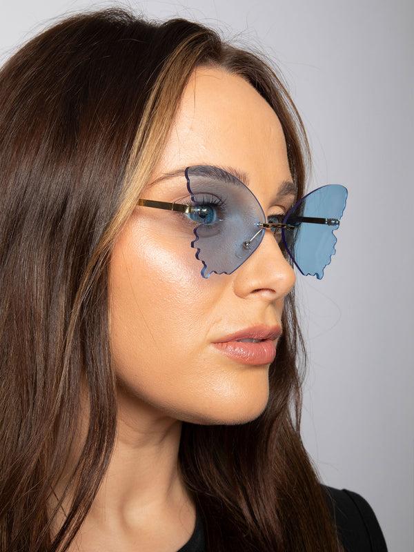 Svnx Frameless Blue Butterfly Sunglasses