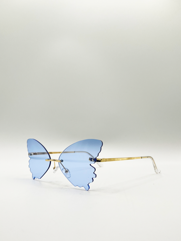 Svnx Frameless Blue Butterfly Sunglasses