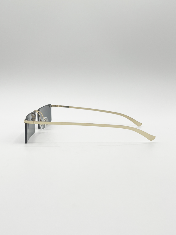 Svnx Frameless Rectangle Sunglasses In Black