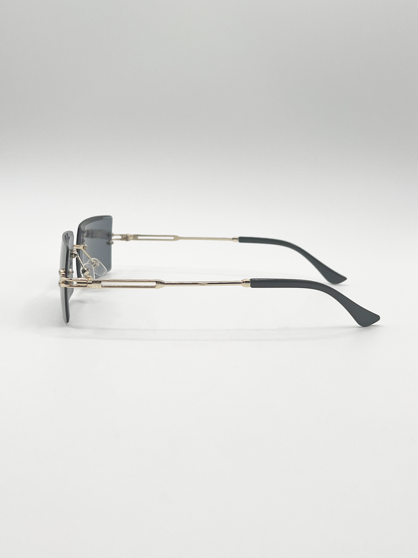 Svnx Frameless Square Sunglasses In Black