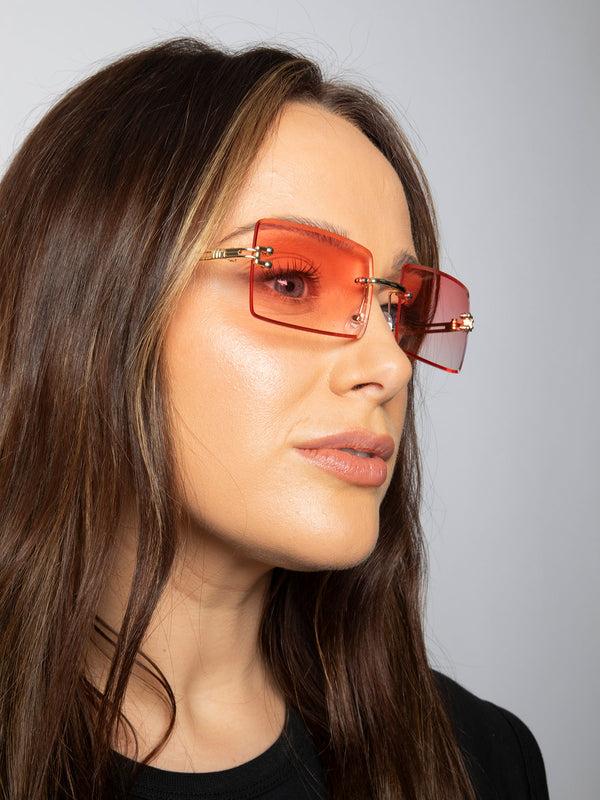 Svnx Frameless Square Sunglasses In Pink