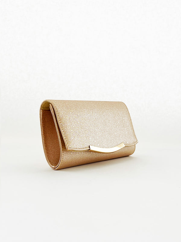 Svnx Glitter Envelope Clutch Bag In Champagne