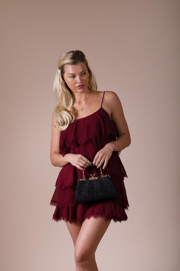 Svnx Glitter Metallic Fibre Clutch Bag