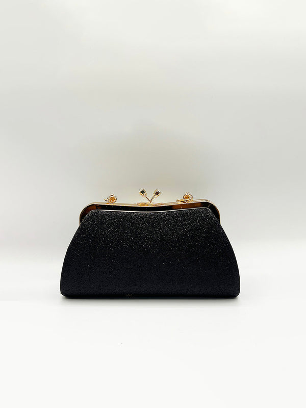 Svnx Glitter Metallic Fibre Clutch Bag