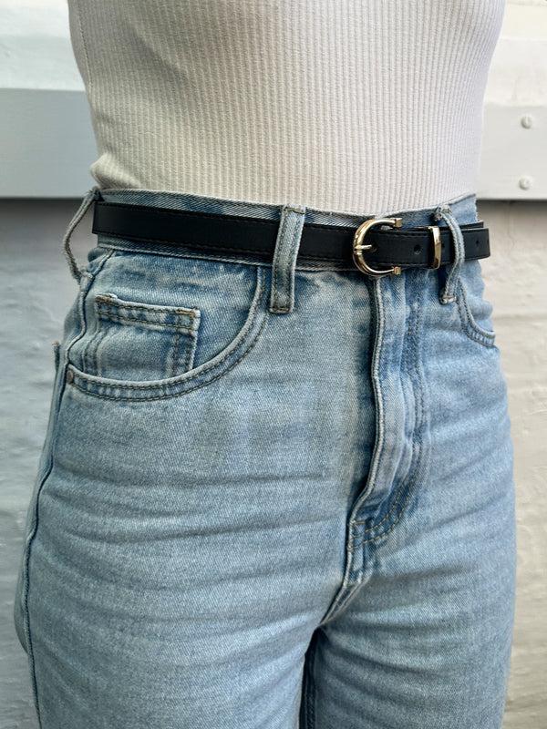 Svnx Gold Buckle Belt In Black