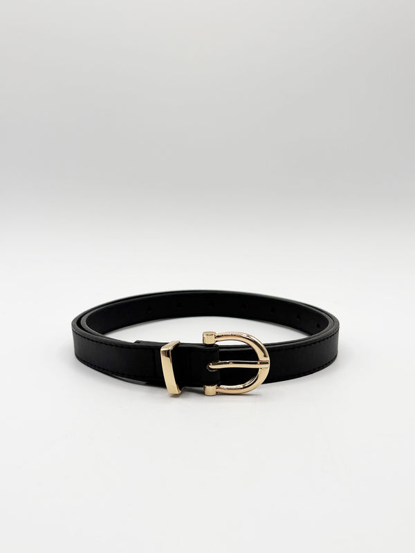 svnx Gold Buckle Belt in Black